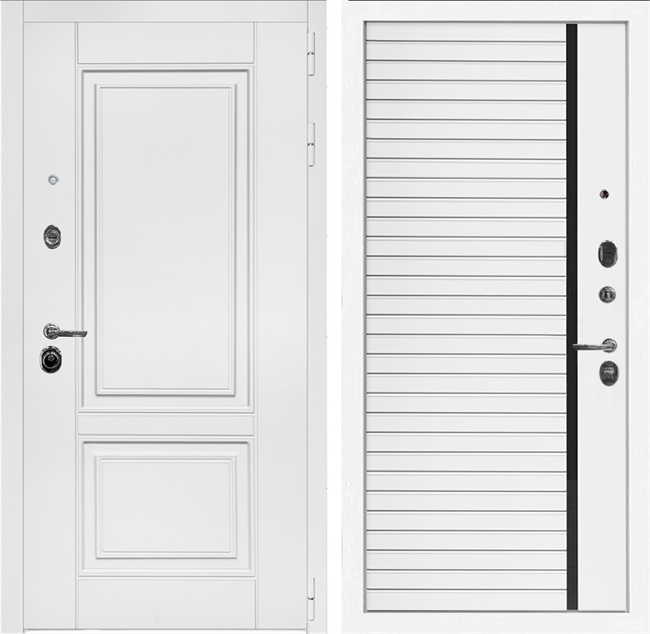 Входная дверь Интеко Афина Белая панель Агат Белый мат 49090