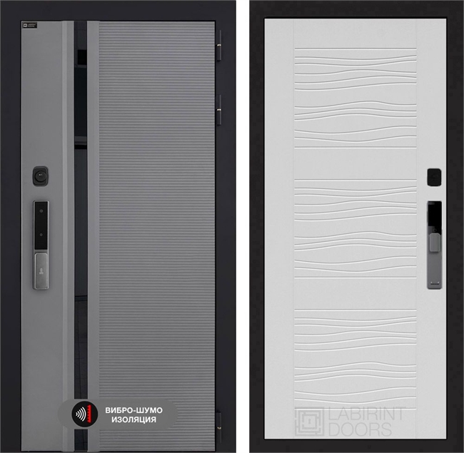 Входная дверь Пиано Смарт 2.0 панель 06 - Белое дерево 55420