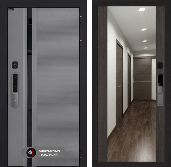 Входная дверь Пиано Смарт 2.0 с зеркалом Максимум - Венге 55471