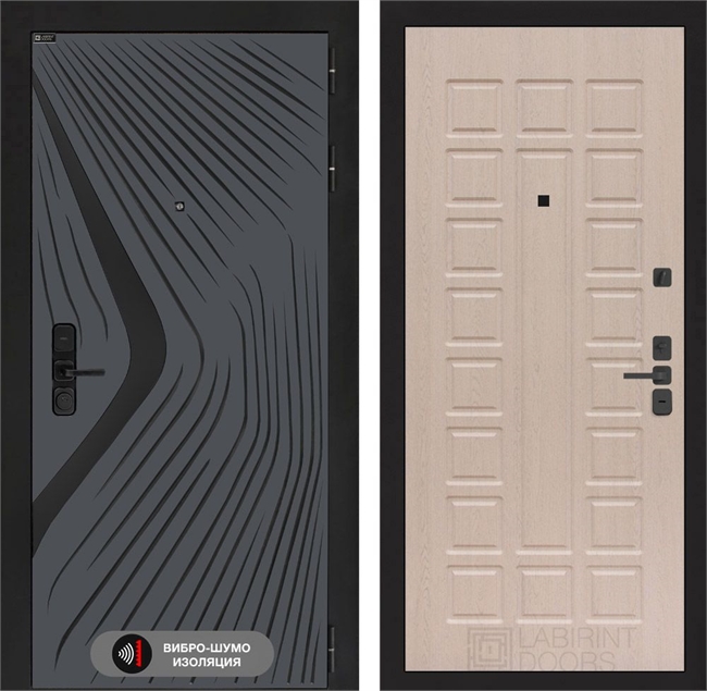 Входная дверь Лабиринт LEOLAB 04 - Беленый дуб 55528