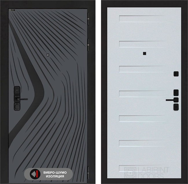 Входная дверь Лабиринт LEOLAB 14 - Дуб кантри белый горизонт 55537