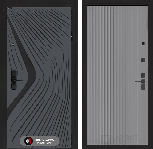 Входная дверь Лабиринт Леолаб 29 - Серый рельеф софт 55542