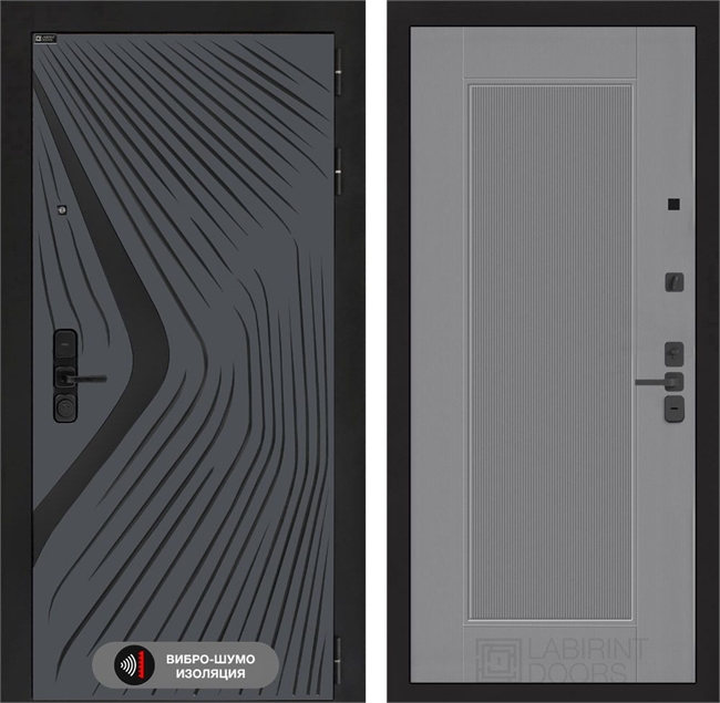 Входная дверь Лабиринт Леолаб 30 - Серый рельеф софт 55543