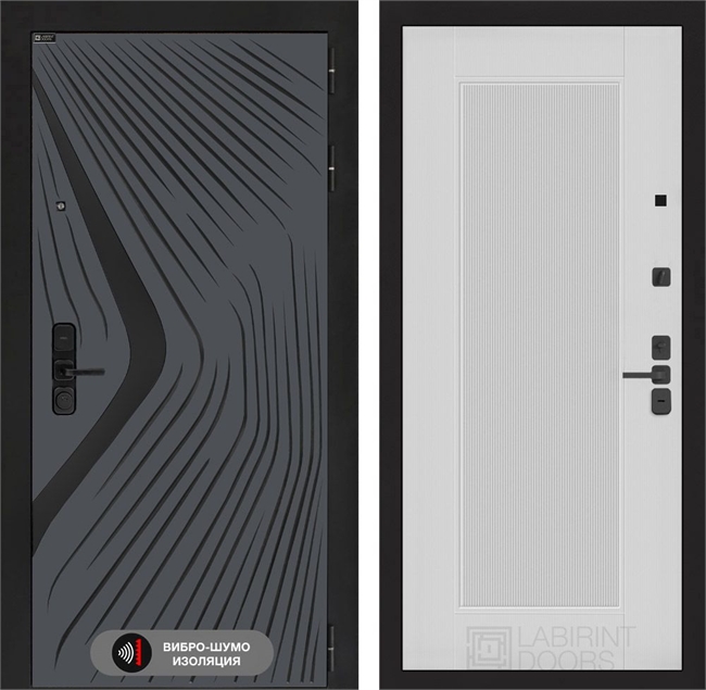 Входная дверь Лабиринт Леолаб 30 - Белый рельеф софт 55544