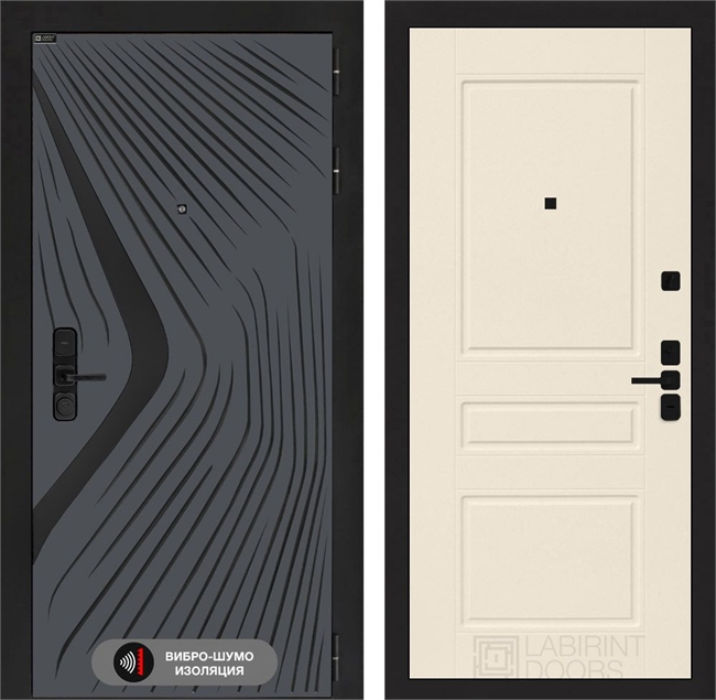 Входная дверь Лабиринт LEOLAB 03 - Крем софт 55517