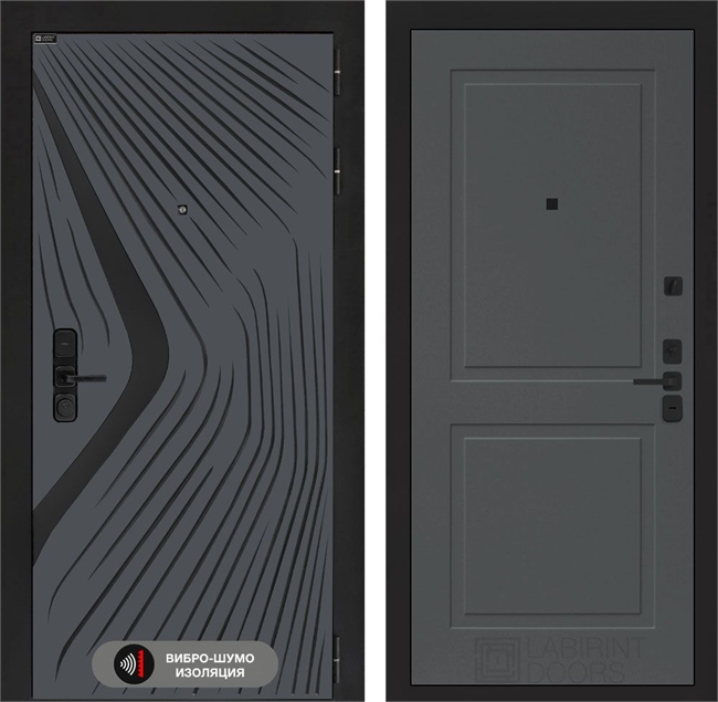 Входная дверь Лабиринт Леолаб 11 - Графит софт 55518