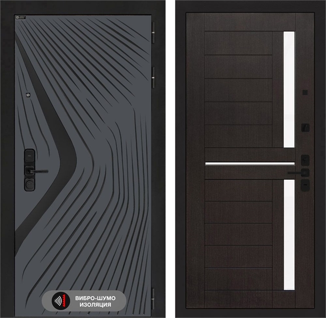 Входная дверь Лабиринт LEOLAB 02 - Венге, стекло белое 55521