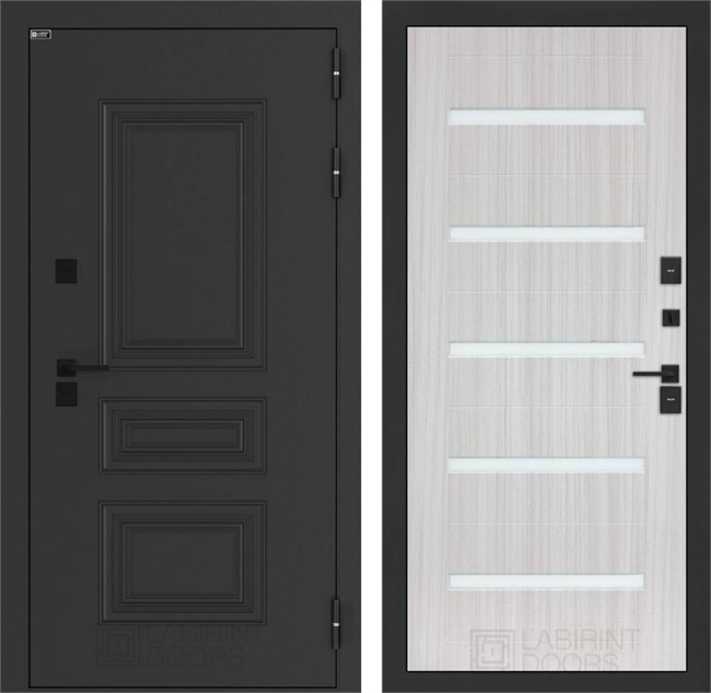 Входные двери Аляска лайт с терморазрывом 01 - Сандал белый, стекло белое 55598