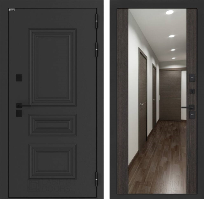 Входные двери Аляска лайт с терморазрывом с Зеркалом Максимум - Венге 55608