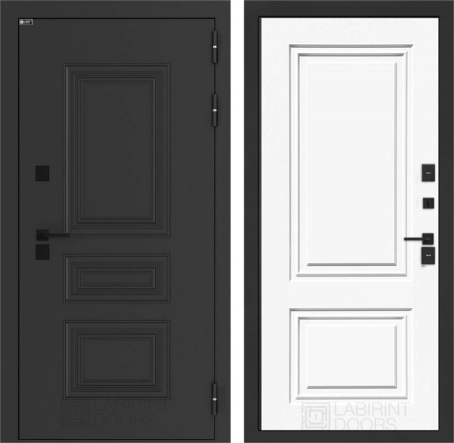 Входные двери Аляска лайт с терморазрывом 26 - Эмаль RAL 9003 55610