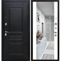 Входная металлическая дверь Премиум - Н с Зеркалом СБ-16 Белый силк сноу 7783