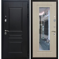 Входная металлическая дверь Премиум - Н с Зеркалом Беленый дуб 7775