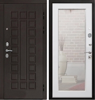 Входная металлическая дверь Монолит СБ-121 с Зеркалом Белый ясень 15021