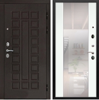 Входная металлическая дверь Монолит СБ-16 с Зеркалом Белый ясень 15026