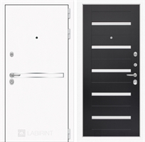 Входная металлическая дверь Лабиринт Лайн WHITE 01 - Венге, стекло белое 2482692