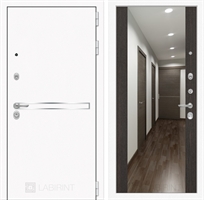 Входная металлическая дверь Лабиринт Лайн WHITE с широким зеркалом - Венге 2482706