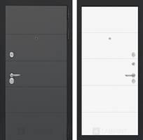 Входная металлическая дверь Лабиринт ART графит 13 - Белый софт 2490371