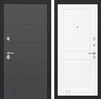 Входная металлическая дверь Лабиринт ART графит 11 - Белый софт 2491400