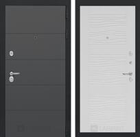 Входная металлическая дверь Лабиринт ART графит 06 - Белое дерево 2492782