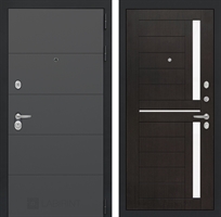 Входная металлическая дверь Лабиринт ART графит 02 - Венге, стекло белое 2496321