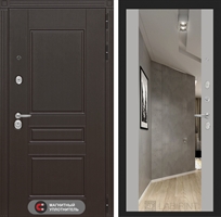 Входная металлическая дверь Мегаполис с зеркалом Максимум - Софт Грей 2511785