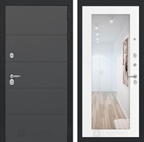 Входная металлическая дверь Лабиринт ART графит с Зеркалом 18 - Белое дерево 2657136