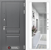 Входная металлическая дверь Лабиринт Платинум с Зеркалом Максимум - Белый софт 2833105