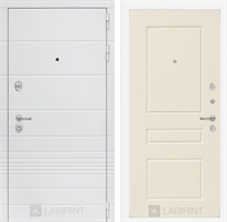 Входная белая дверь Лабиринт Трендо 03 - Крем софт 2942268