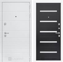 Входная белая дверь Лабиринт Трендо 01 - Венге, стекло белое 2942599