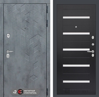 Входная металлическая дверь Лабиринт Бетон 01 - Венге, стекло белое 2955839