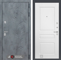 Входная металлическая дверь Лабиринт Бетон 03 - Белый софт 2955861