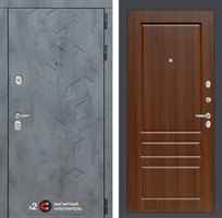 Входная металлическая дверь Лабиринт Бетон 03 - Орех бренди 2955912