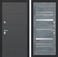 Входная металлическая дверь Лабиринт ART 20 - Бетон темный, зеркальные вставки 3007241