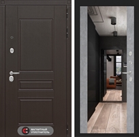 Входная металлическая дверь Лабиринт Мегаполис с зеркалом Максимум - Бетон светлый 3232507