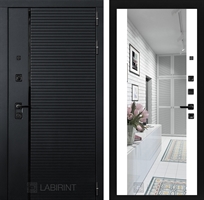 Входная металлическая дверь Лабиринт PIANO с зеркалом Максимум - Белый софт 3710006