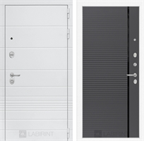 Входная белая дверь Лабиринт Трендо 22 - Графит софт, черная вставка 3769448