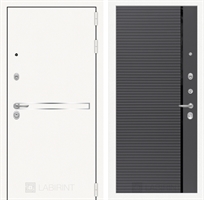 Входная металлическая дверь Лабиринт Лайн WHITE 22 - Графит софт, черная вставка 3769471