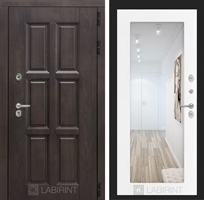 Входная металлическая дверь с Терморазрывом Лабиринт Лондон с зеркалом 18 - Белое дерево 3796364