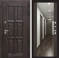 Входная металлическая дверь с Терморазрывом Лабиринт Лондон с зеркалом Максимум - Венге 3797265