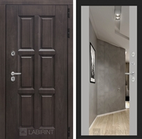 Входная металлическая дверь с Терморазрывом Лабиринт Лондон с зеркалом Максимум - Грей софт 3797272