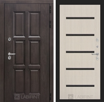 Входная металлическая дверь с Терморазрывом Лабиринт Лондон 01 - Беленый дуб, стекло черное 3797291