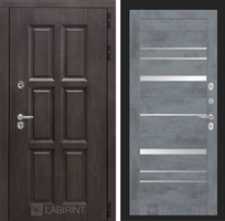 Входная металлическая дверь с Терморазрывом Лабиринт Лондон 20 - Бетон темный, зеркальные вставки 3797296