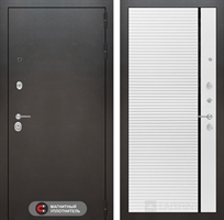 Входная металлическая дверь Лабиринт SILVER 22 - Белый софт, черная вставка 3823620