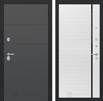 Входная металлическая дверь Лабиринт ART графит 22 - Белый софт, черная вставка 3823730