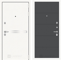 Входная металлическая дверь Лабиринт Лайн WHITE 13 - Графит софт 3905585