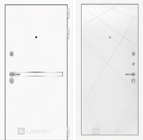 Входная металлическая дверь Лабиринт Лайн WHITE 24 - Белый софт 3919570