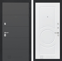 Входная металлическая дверь Лабиринт ART графит 23 - Белый софт 3919579