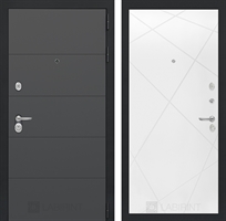 Входная металлическая дверь Лабиринт ART графит 24 - Белый софт 3919581