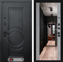 Входная металлическая дверь Лабиринт GRAND с Зеркалом Максимум - Бетон светлый 4049580