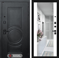 Входная металлическая дверь Лабиринт GRAND с Зеркалом Максимум - Белый софт 4049583